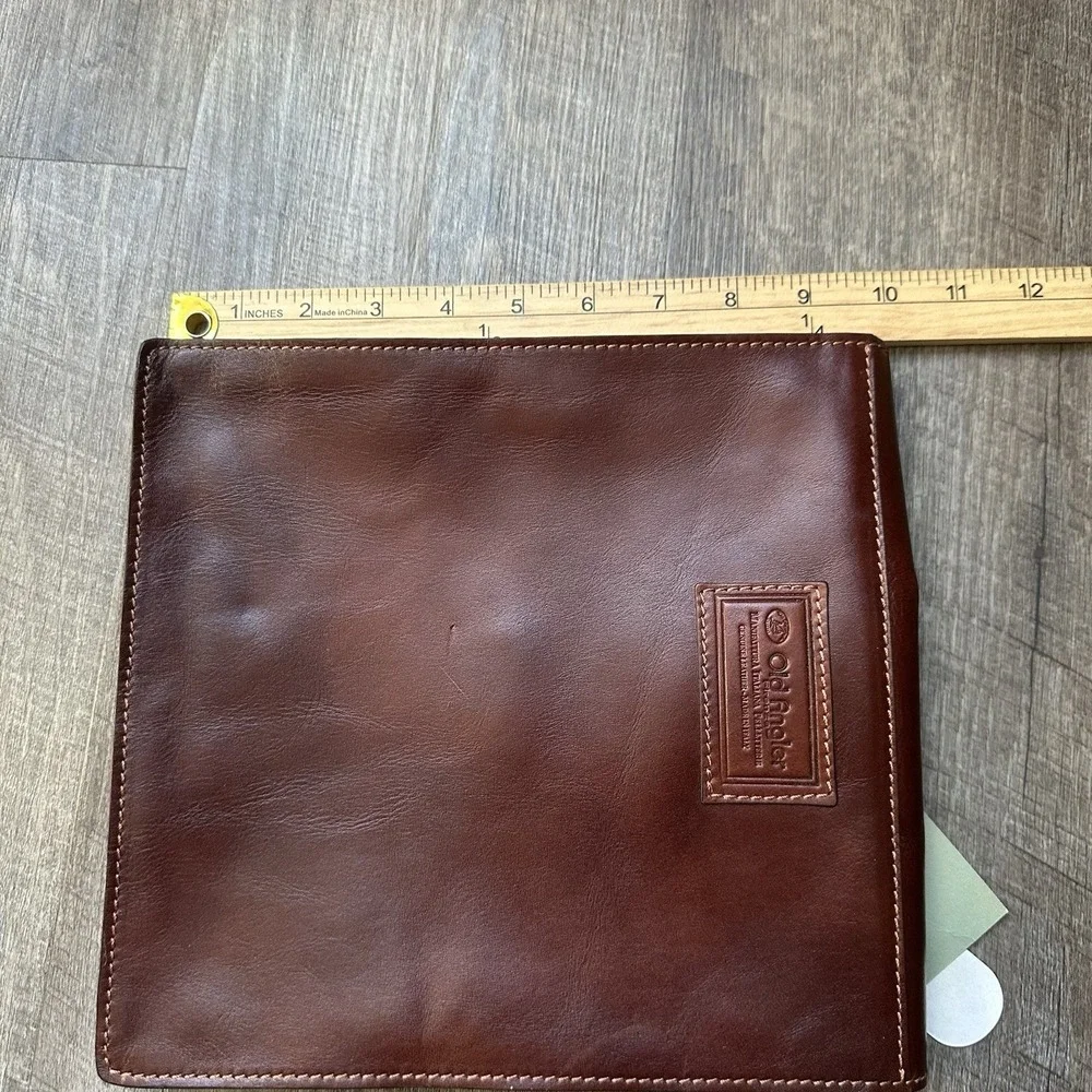 NEW Old‎ Angler Firenze Italian Leather Messenger Bag Brown Tablet iPad